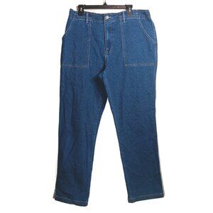 Knox Rose Straight Leg Jeans Womens XXL Medium Wash High Rise Cargo Relaxed New